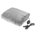 Fleming Supply Electric Car Blanket, Heated 12V Travel Throw-Fleece, 3 Settings, Road Trips, Camping (Gray) 503918HDO